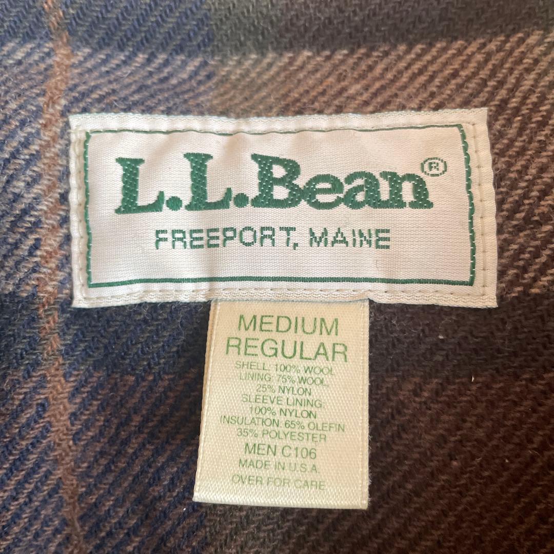 【あ】llbean ダッフルコート80s アメリカ製 チェック柄