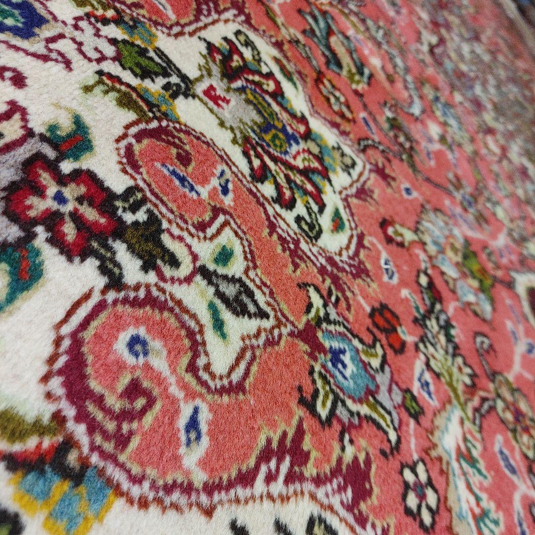 ペルシャ絨毯 302x197 手織り 美術品 タブリーズ産 クリーニング済み