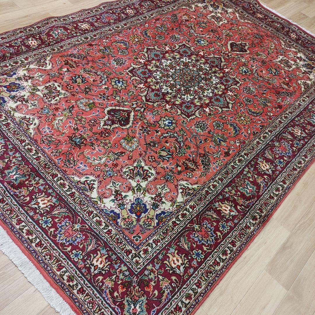 ペルシャ絨毯 302x197 手織り 美術品 タブリーズ産 クリーニング済み