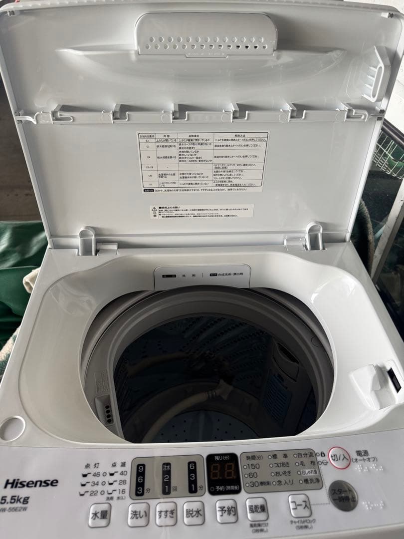 使用1年 2024年製 HISENSE 5.5kg洗濯機 コンパクト 55E2W