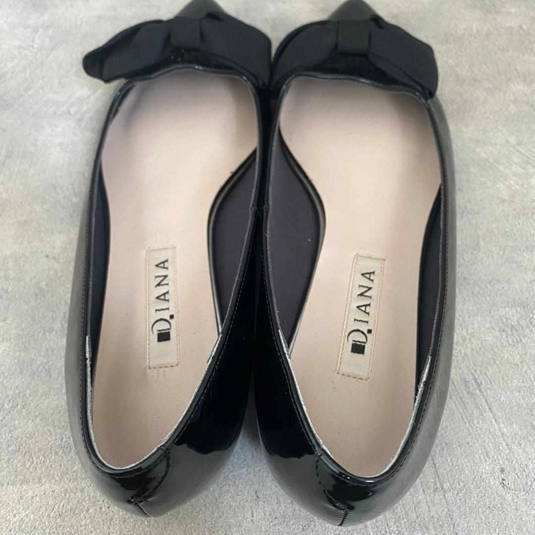 【極美品】DIANA ダイアナ ポインテッドトゥ オペラシューズ リボン