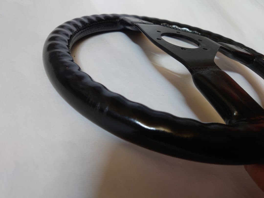 レザーステアリング　旧車　当時物 革ハンドル　昭和　レトロ