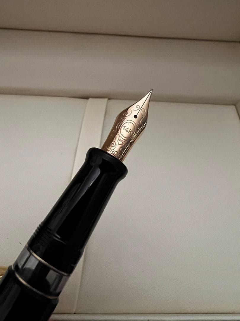 アウロラ 万年筆 88 ゴールドキャップ/ブラック 801 EF