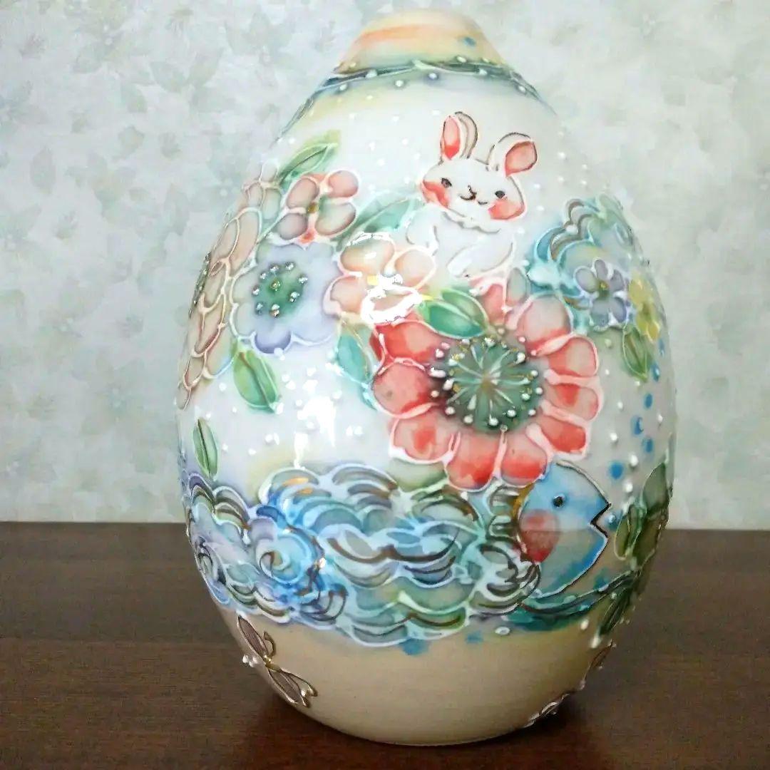 花瓶　作家　内藤加奈子　可愛い　美品　イヌ　ウサギ　陶器　花器