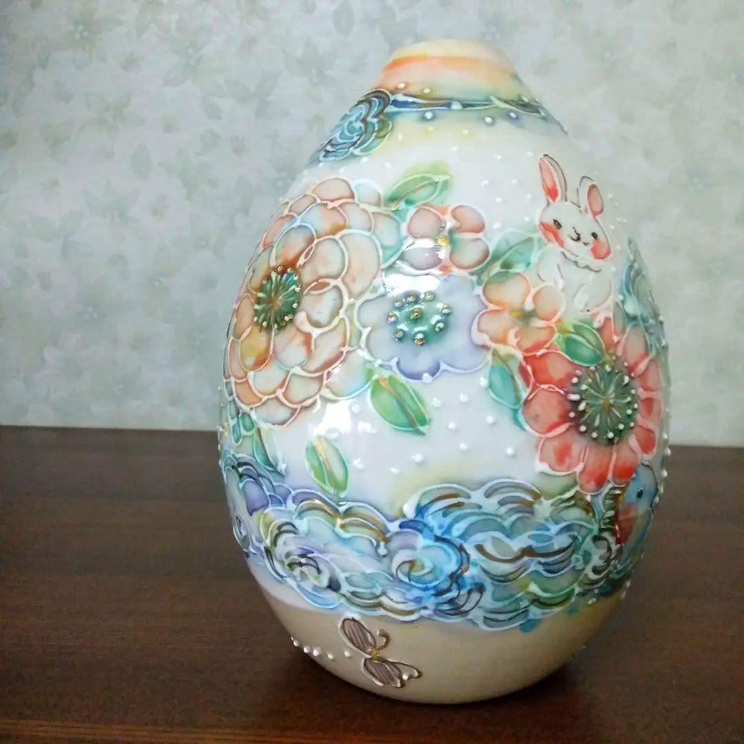 花瓶　作家　内藤加奈子　可愛い　美品　イヌ　ウサギ　陶器　花器