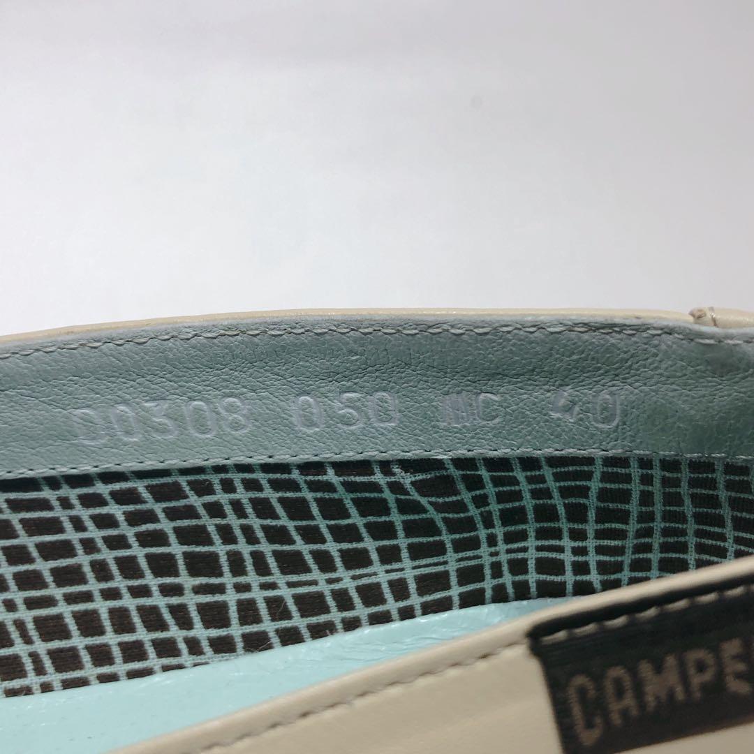 【極美品】カンペール　幅広　スクエアトゥ　フラットパンプス　レッドソール