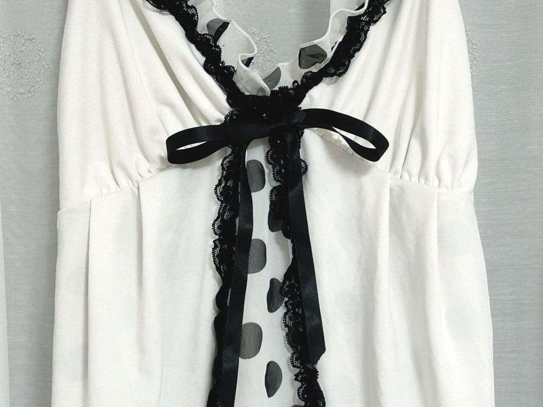 GOLDS♡初期デザイン♡ドット柄キャミトップス♡2点セット♡ホワイト×ブラック