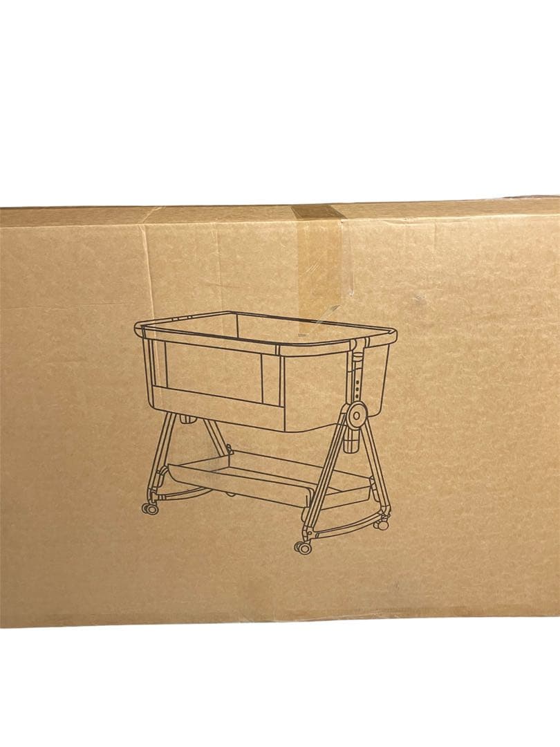 ベビーベッド カーキ 添い寝 折りたたみ ハイローベッド 高さ5段調節可能