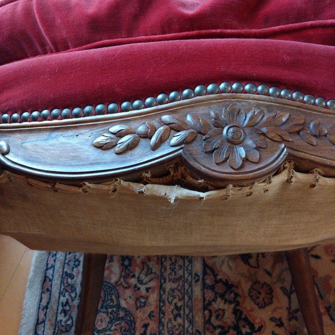 猫脚もきゅ〜とな1人掛けソファー　アンティークソファー　猫脚ソファー