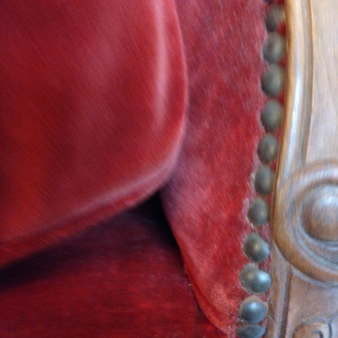 猫脚もきゅ〜とな1人掛けソファー　アンティークソファー　猫脚ソファー