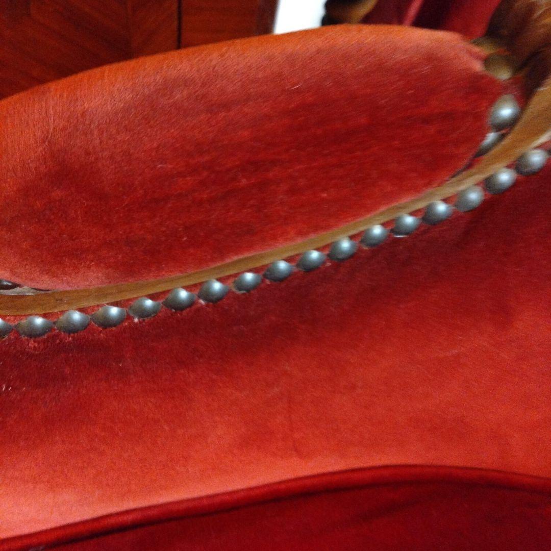 猫脚もきゅ〜とな1人掛けソファー　アンティークソファー　猫脚ソファー