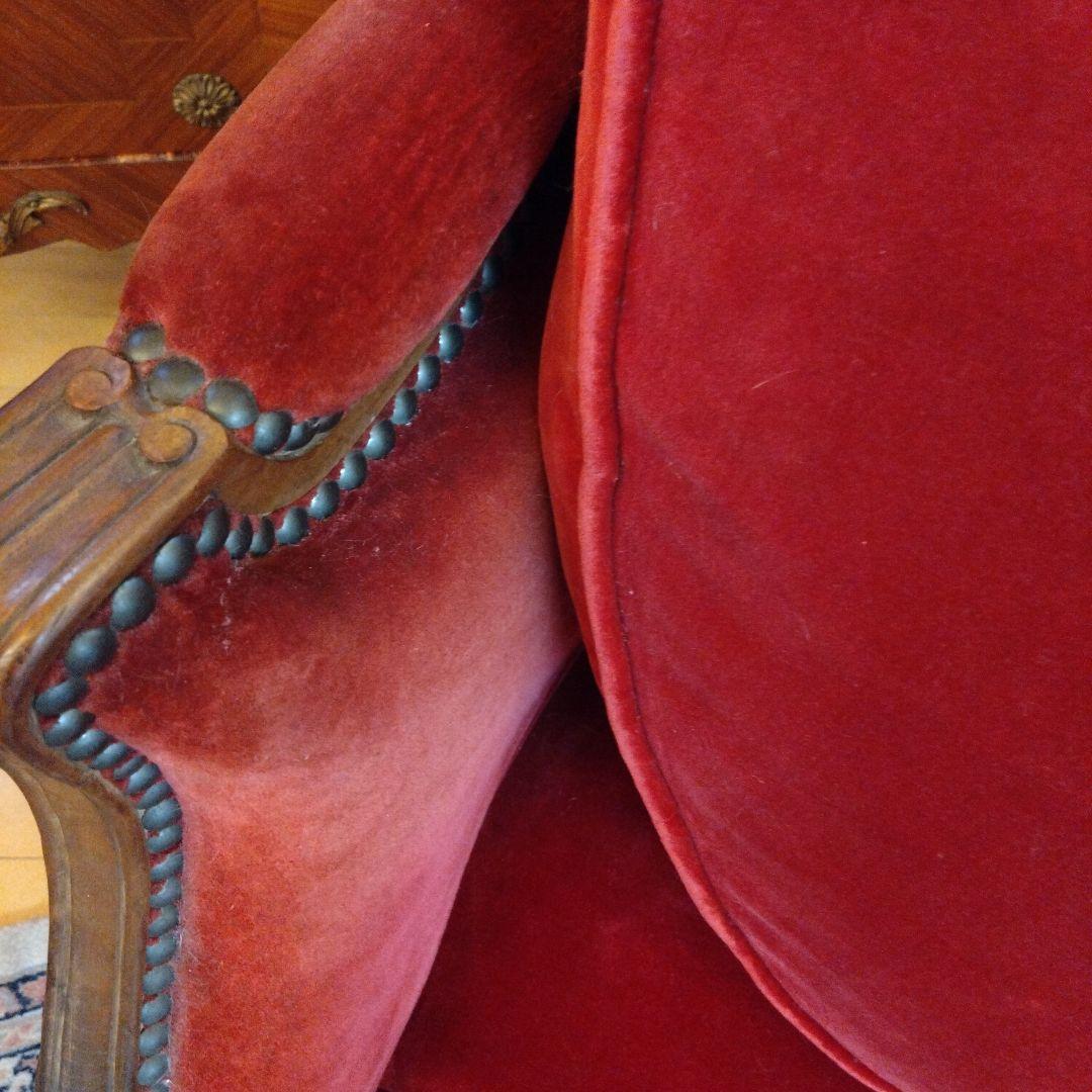 猫脚もきゅ〜とな1人掛けソファー　アンティークソファー　猫脚ソファー