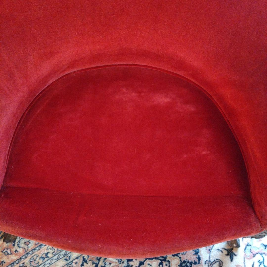 猫脚もきゅ〜とな1人掛けソファー　アンティークソファー　猫脚ソファー