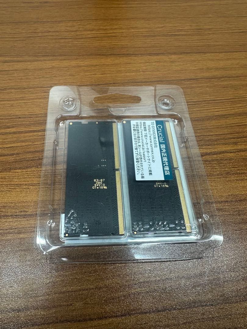 crucial DDR5のメモリ32GB(16GB×2個)