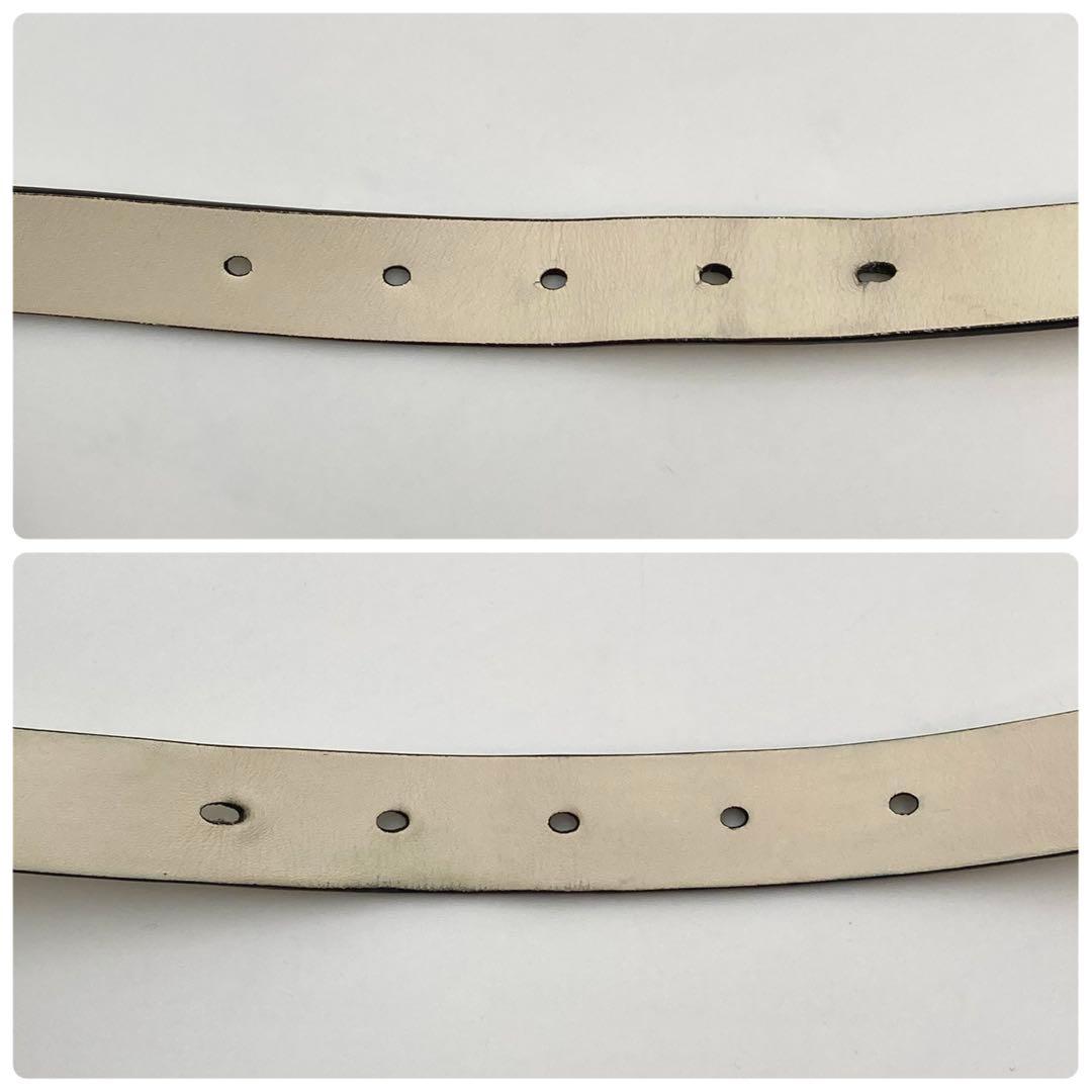 近年！極美品✨ ディオール Saddle ベルト 細身 レザー アイボリー CD