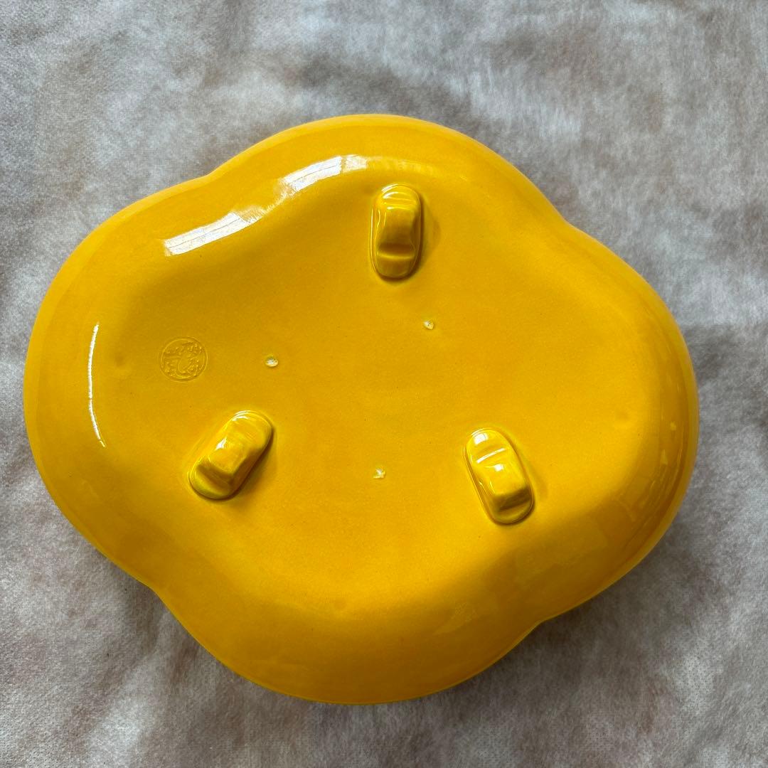 茶道具　中村翠嵐　交趾焼　黄交趾唐草　喰籠　菓子器