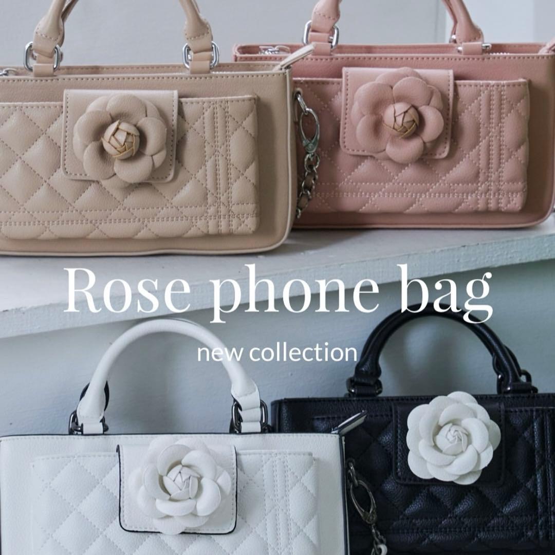 年始セール♪ riuローズフォンバッグ rose phone bag beige