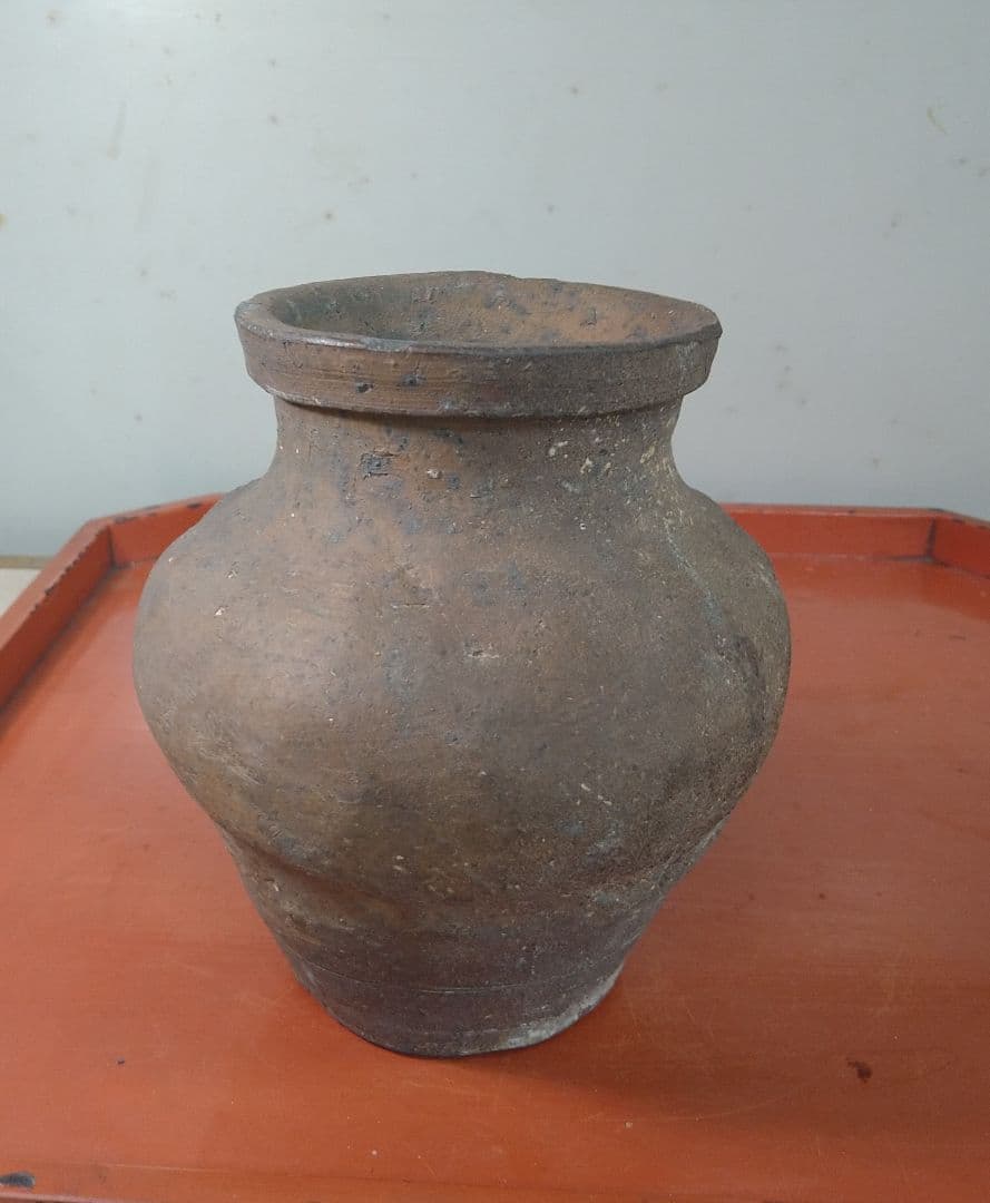 古越前加賀一筋蹲る壺 鎌倉時代 R132