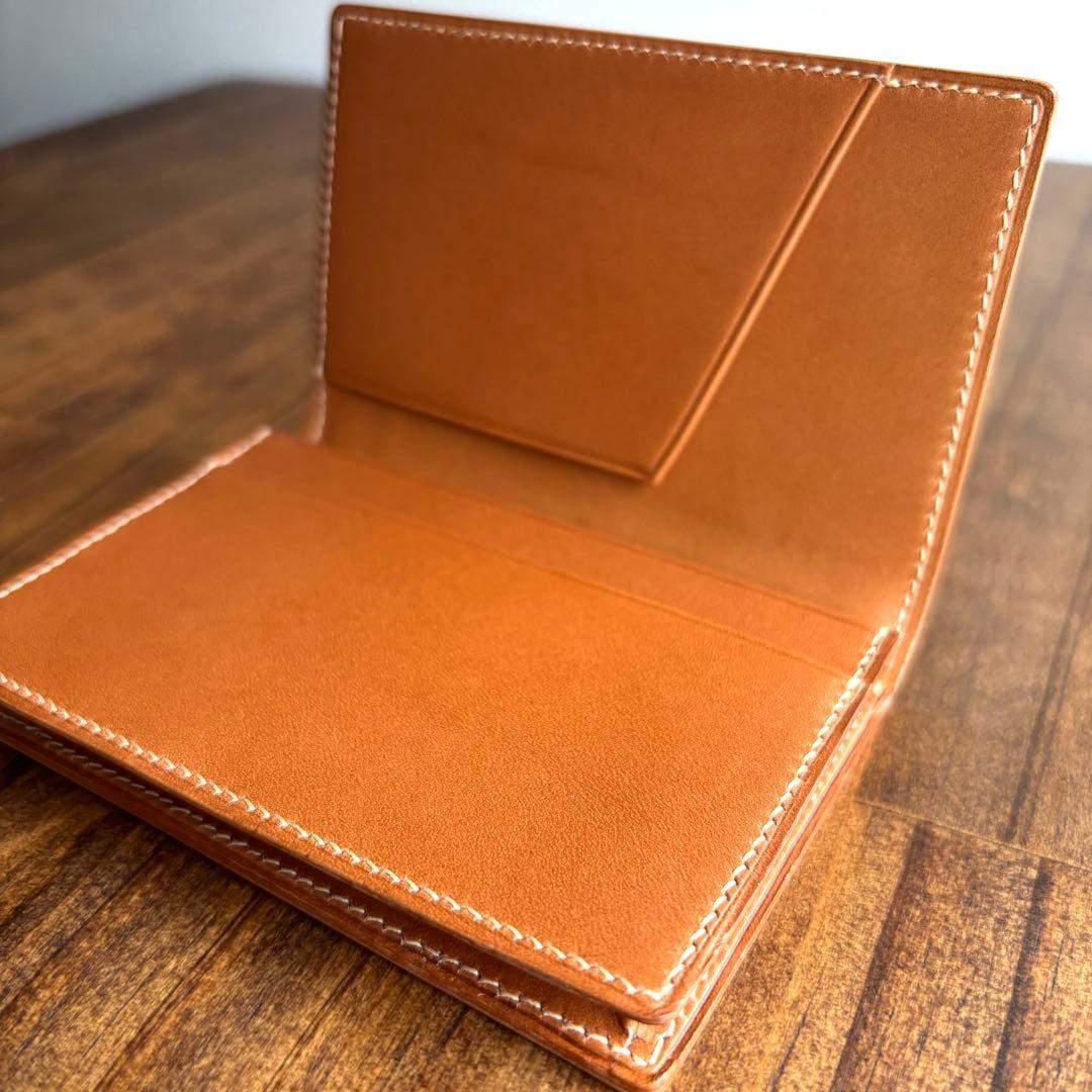 大容量名刺入れ　コードバン　ナチュラル　レーデルオガワ