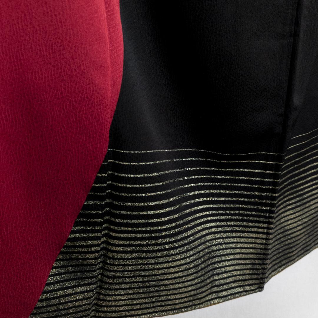 あみい R7SK1335 振袖 モダン お洒落 花 赤 黒 ゴールド