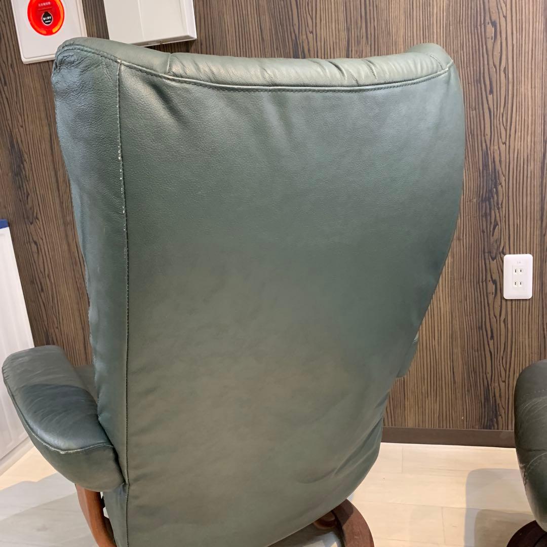 かずさん　エコーネス　リクライニングチェア　オットマン　グリーン