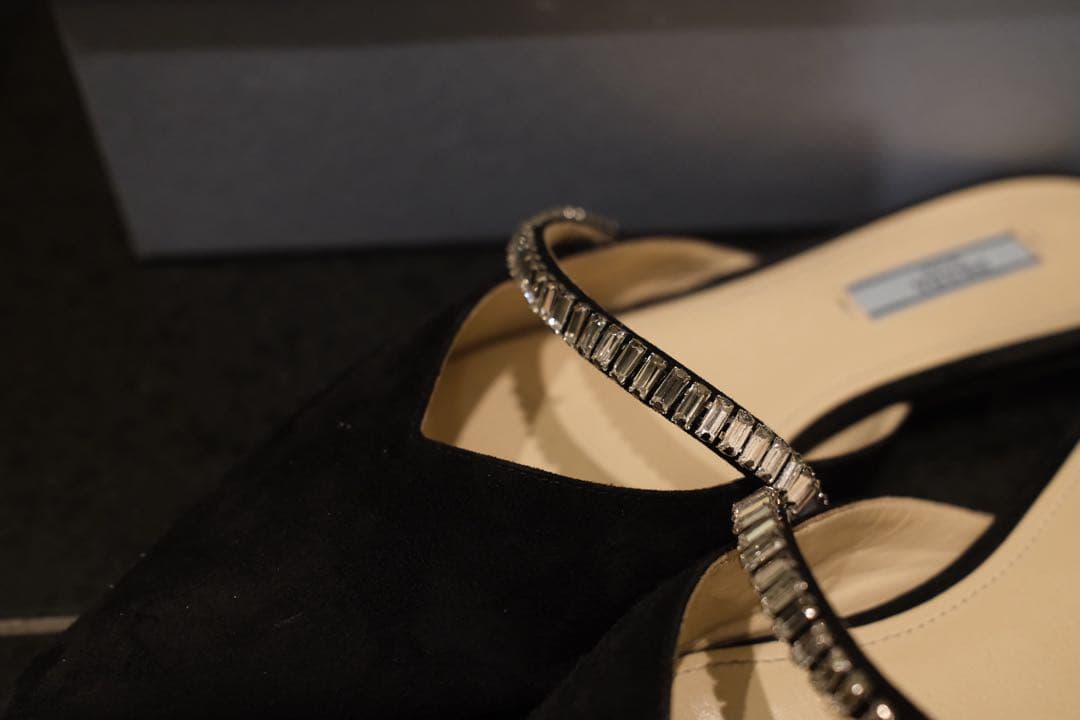 PRADA ビジュー付きミュール 37.5サイズ