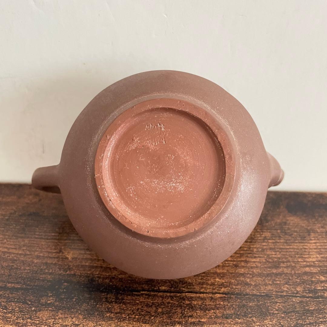 中国欽州窯花鳥紋 朱泥紫砂蓋物 急須 湯呑み5客茶器セット唐物『中国欽州』銘有り