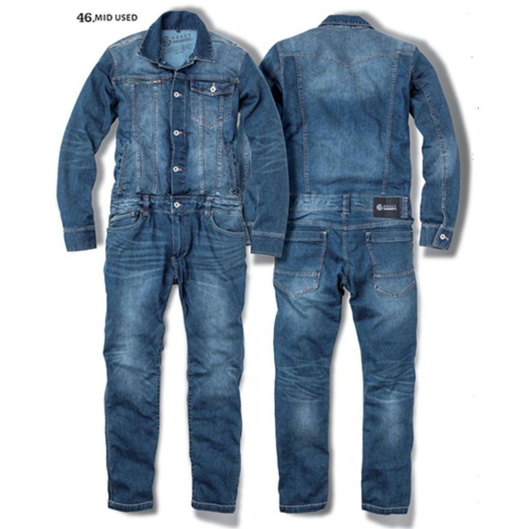 GRACE　EBGINEER’S　接触冷感デニム・ストレッチつなぎ服