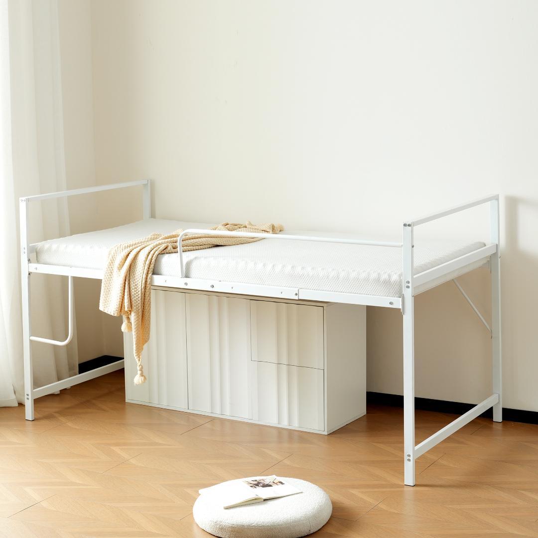 【お得SALE】ロフトベッド パイプベッド シングル 【高110cm】WHITE