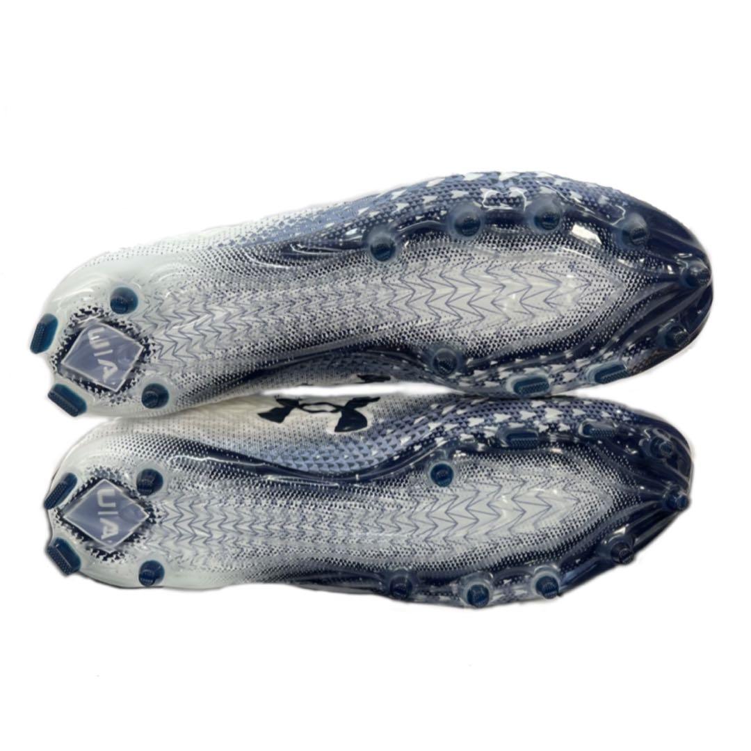 アンダーアーマー 30 スポットライト アメフト スパイク シューズ 白 紺 靴