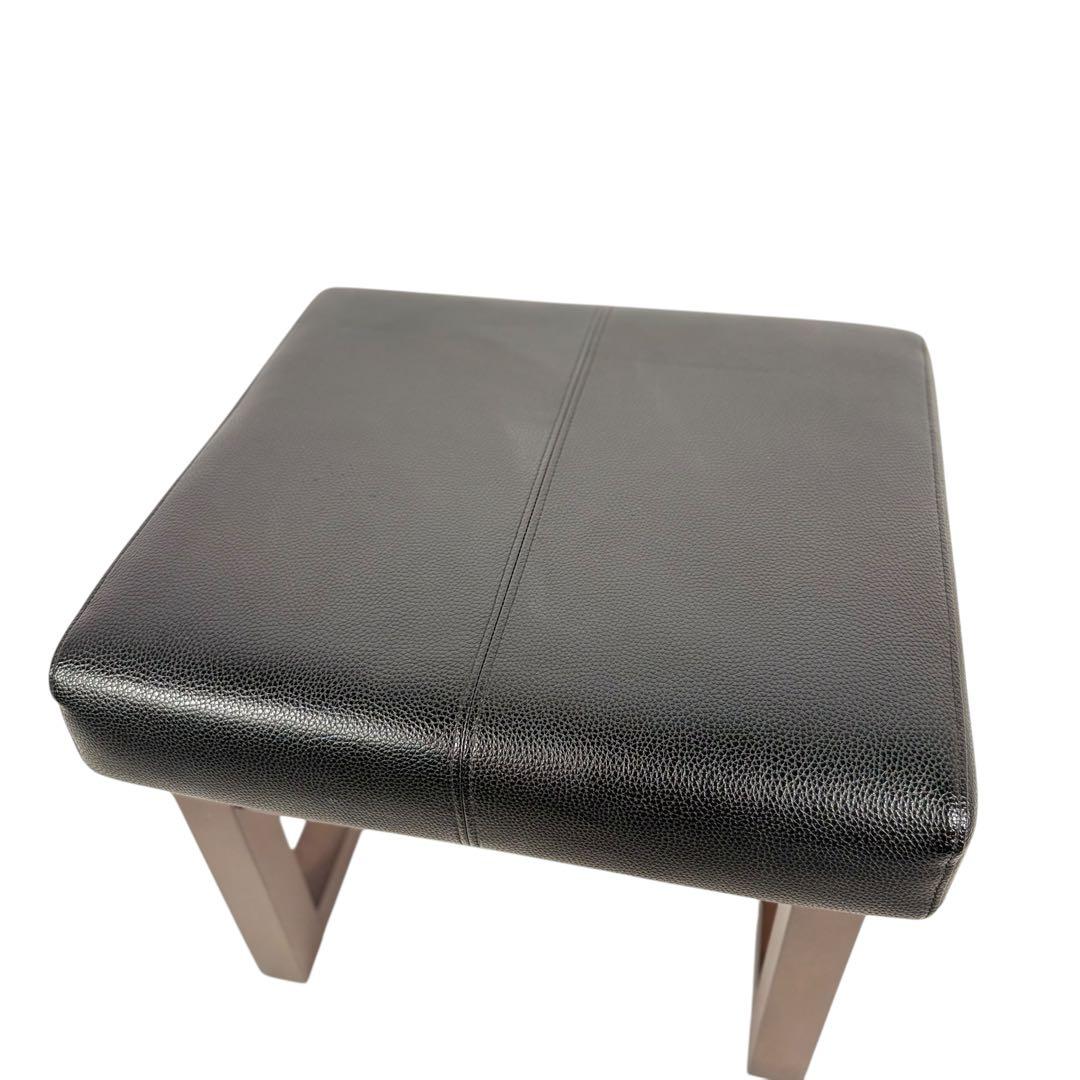 HR630 スツール　シギヤマ家具　オットマン　木製ブラック　合皮