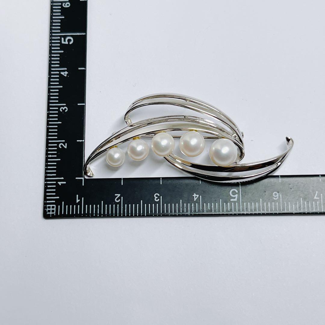 美品✨MIKIMOTO ミキモト パール　ブローチ　シルバー