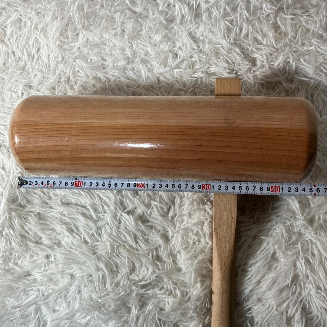 未使用品 杵 餅つき用 木製 四寸 大人用 もちつき もち米 蒸籠 正月 行事