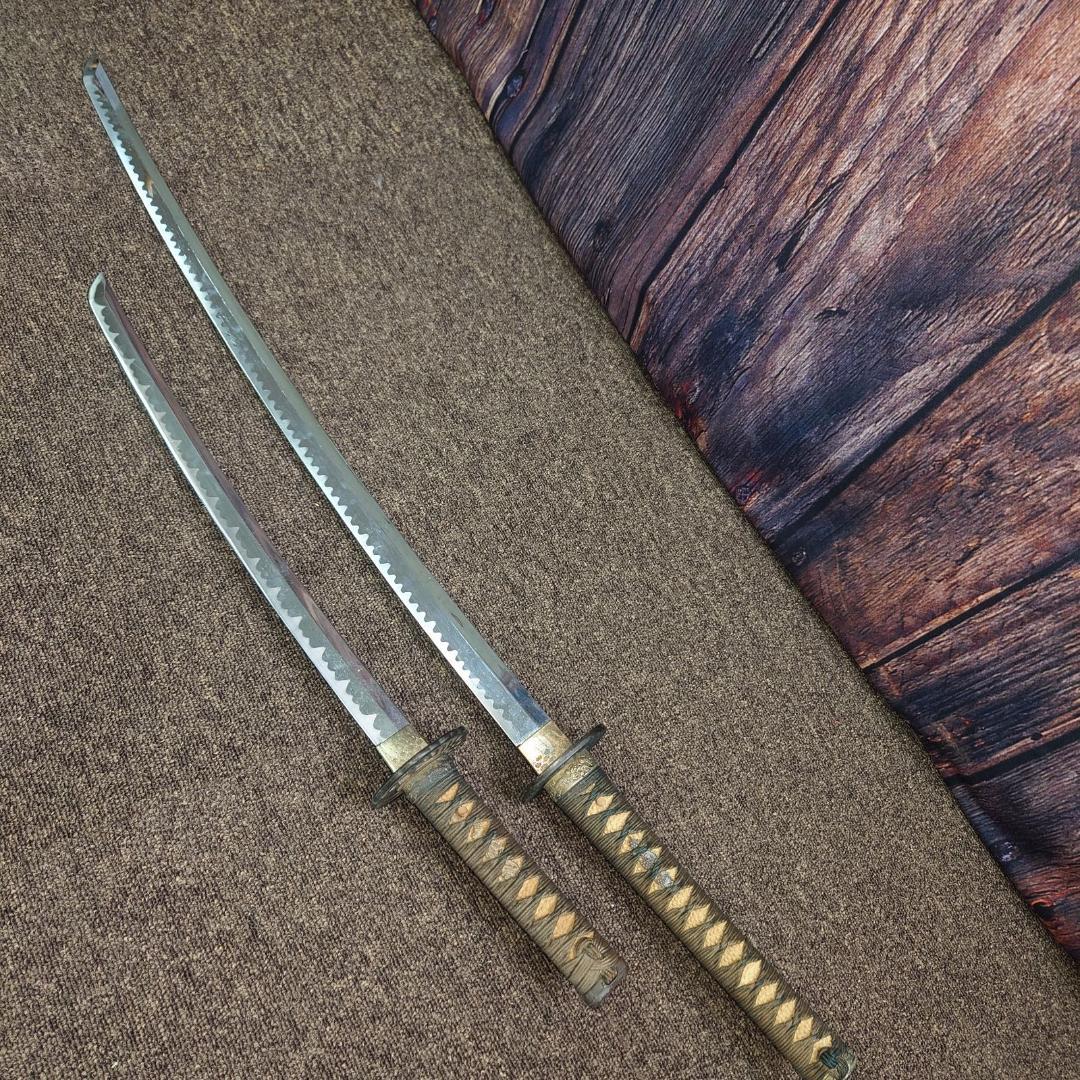 日本刀 鞘付き模造刀 大小2本セット 刀掛け鹿の角セット 観賞用