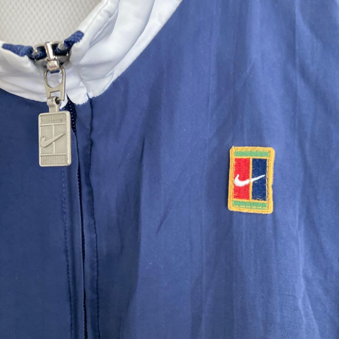 激レア‼︎90s銀ダク白タグNIKEテニスロゴナイロンジャケットウインドブレーカー