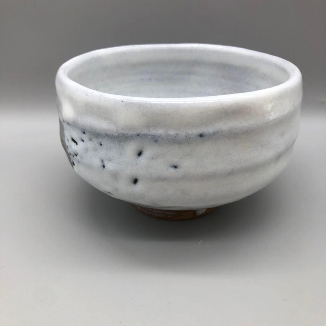 新品未使用木箱入り萩陶苑椿秀窯お茶碗12cm伝統工芸萩焼白萩骨董品茶道具