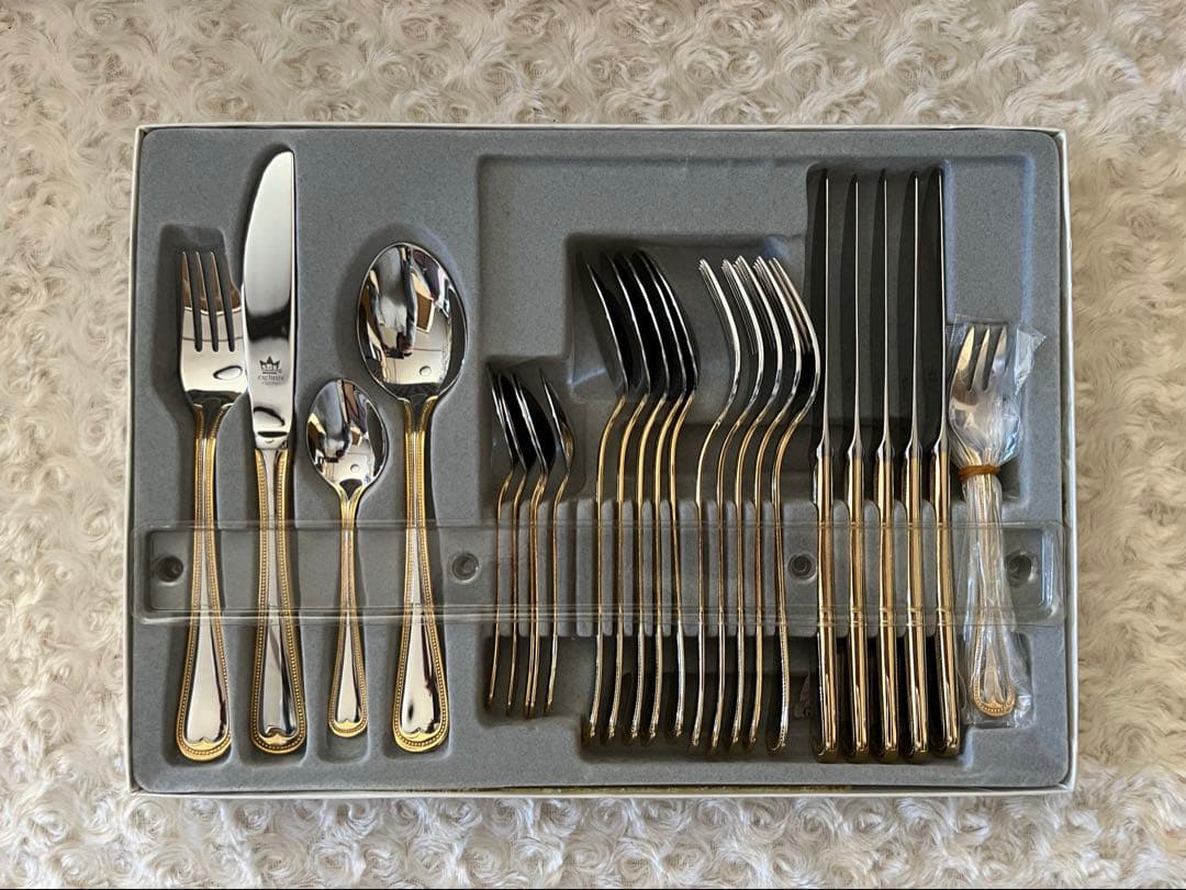 SBS社製　ゾーリンゲン　金彩　カトラリーセット　ディナーセット〈30本セット〉