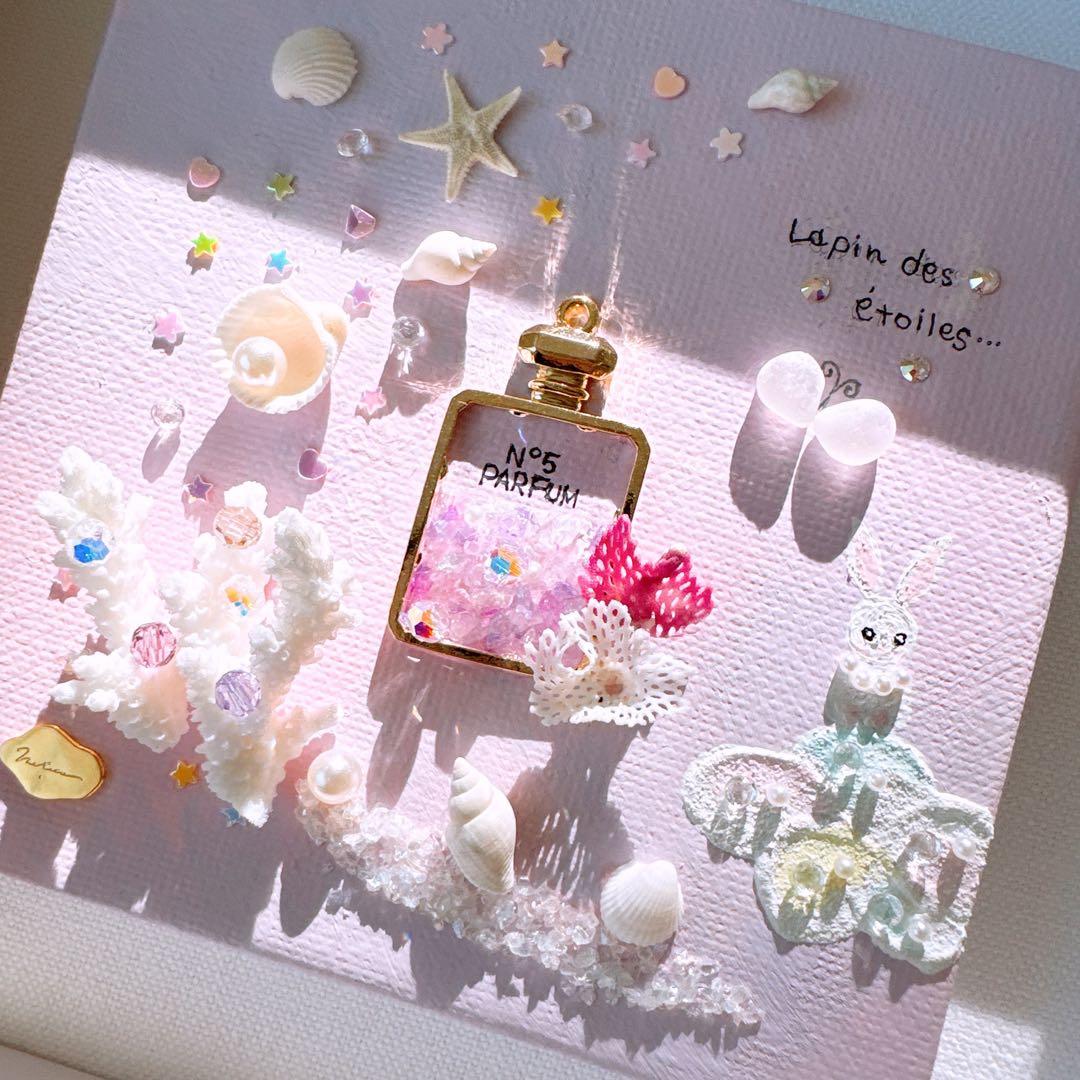 ꫛꫀꪝ✧‧˚「恋する星うさぎ」シーグラスアート 貝殻 珊瑚