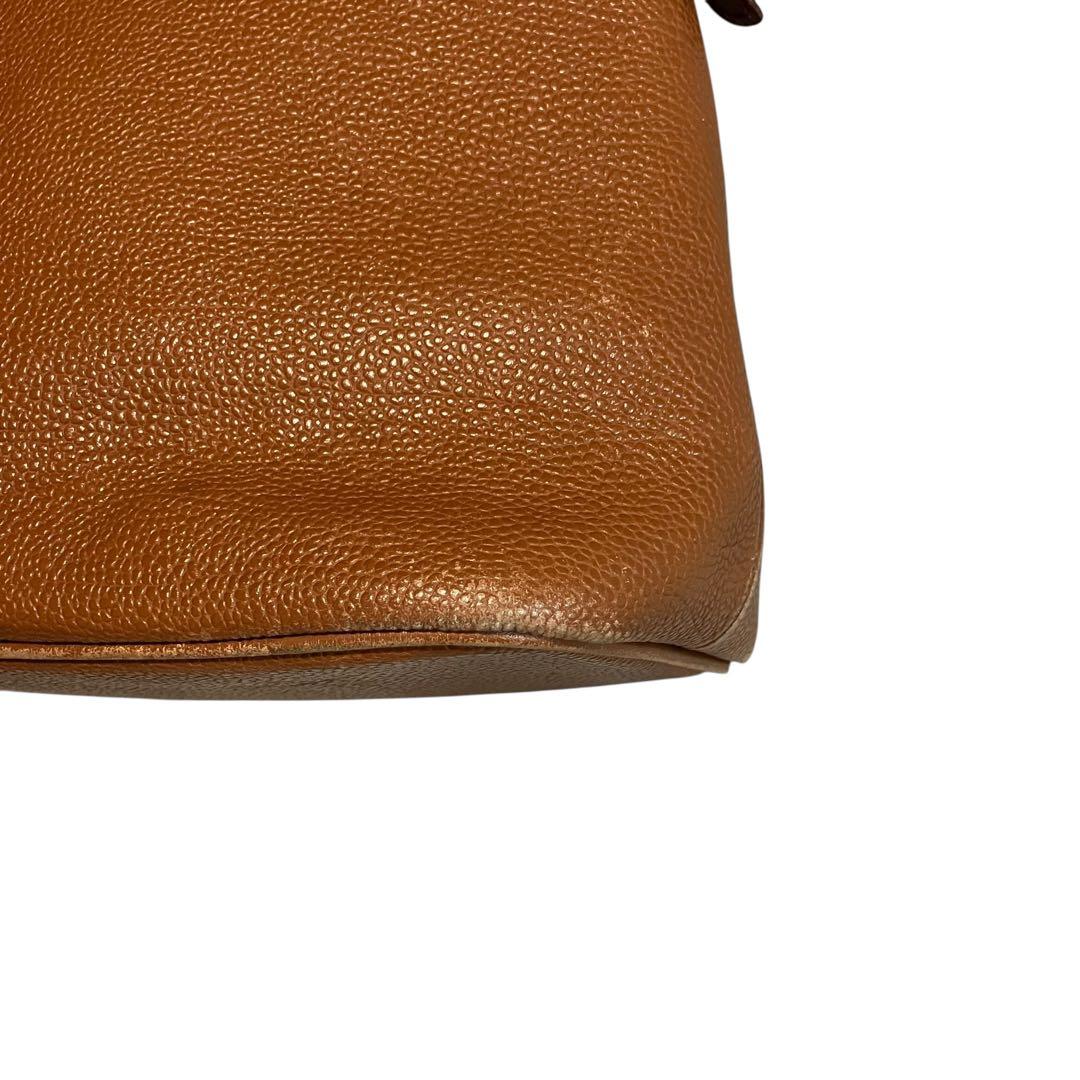 BURBERRY レザーハンドバッグ ノバチェック 茶 ブラウン