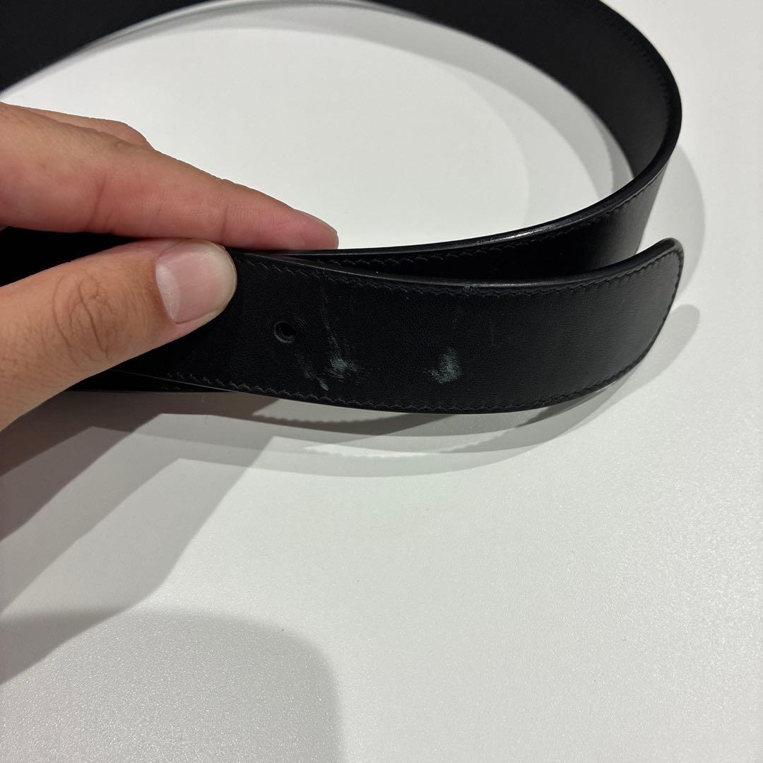 S*X様 GUCCI ブラックレザー ベルト GGロゴ