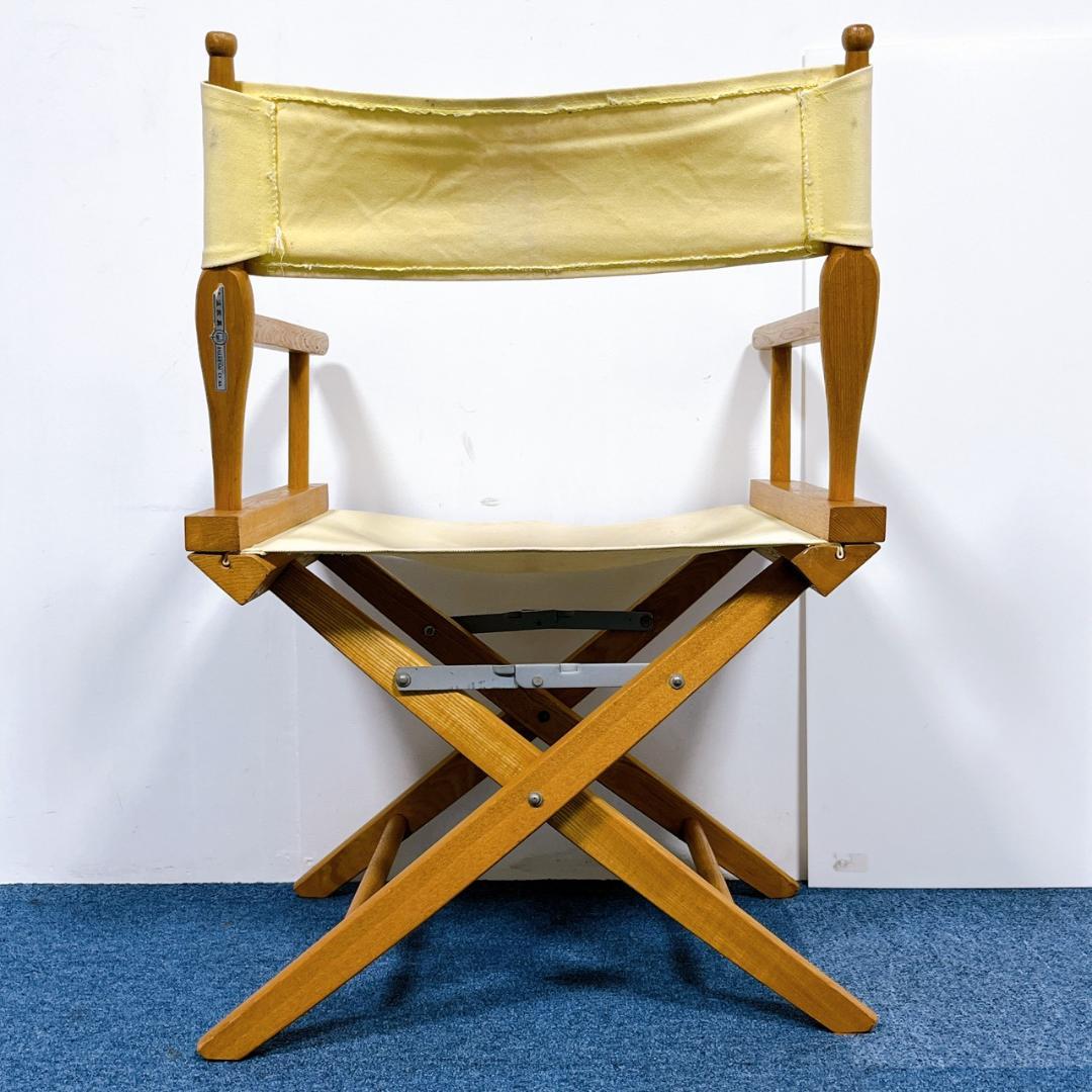 【良品】上海家具 ビンテージ ディレクターズチェア 木製チェア 折り畳み