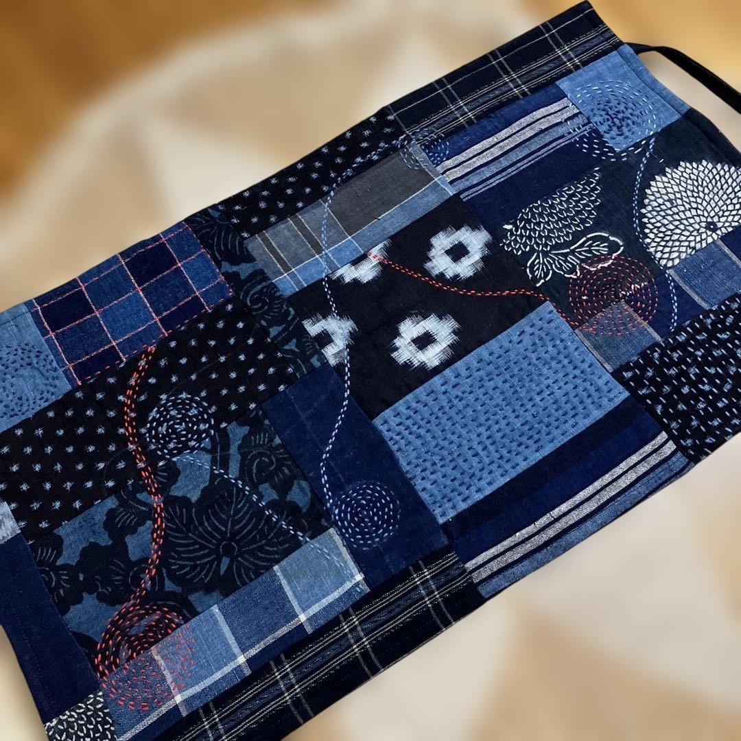 山葡萄国産かごバック腰籠ハケゴ擦れ防止布刺し子藍染め古布手提げ