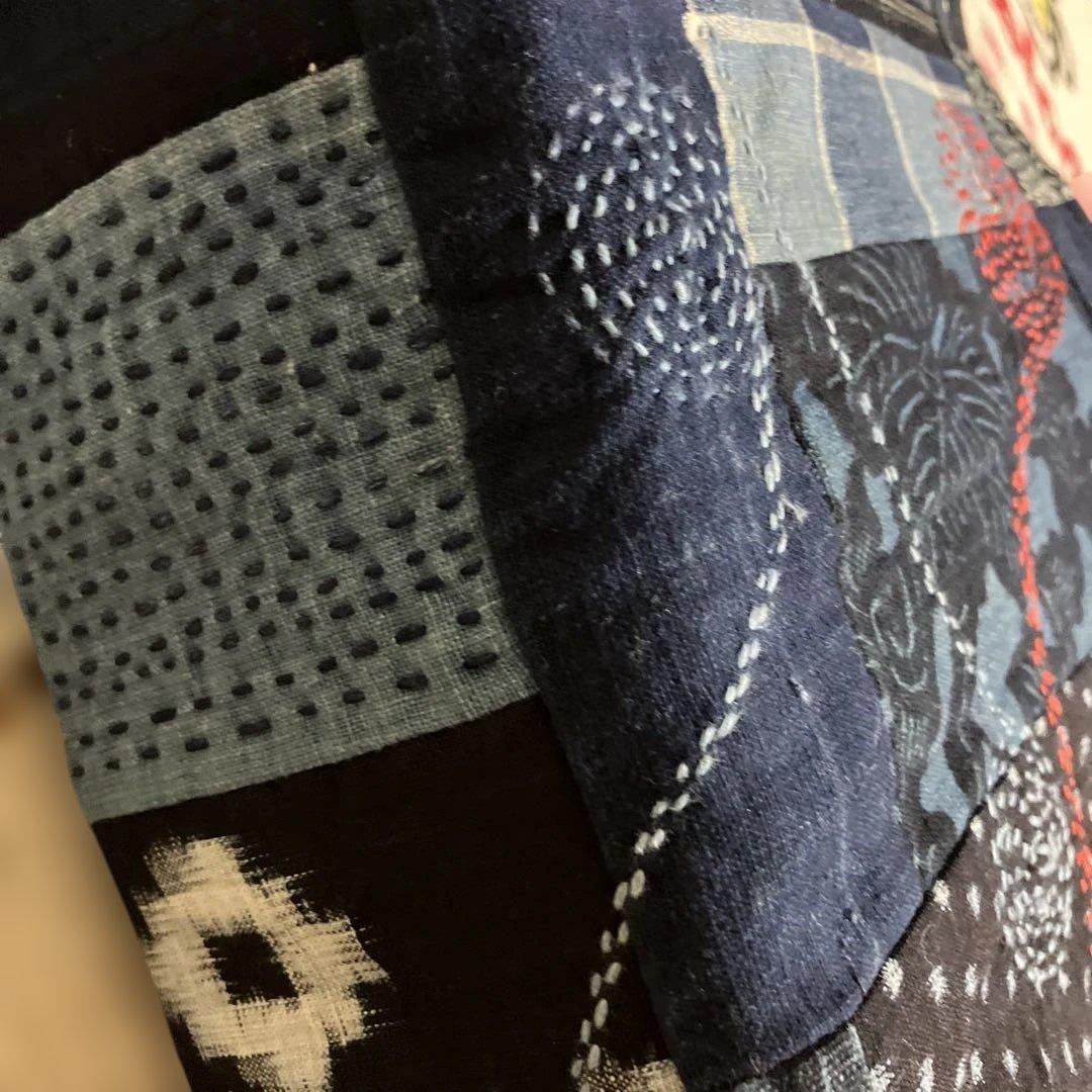 山葡萄国産かごバック腰籠ハケゴ擦れ防止布刺し子藍染め古布手提げ