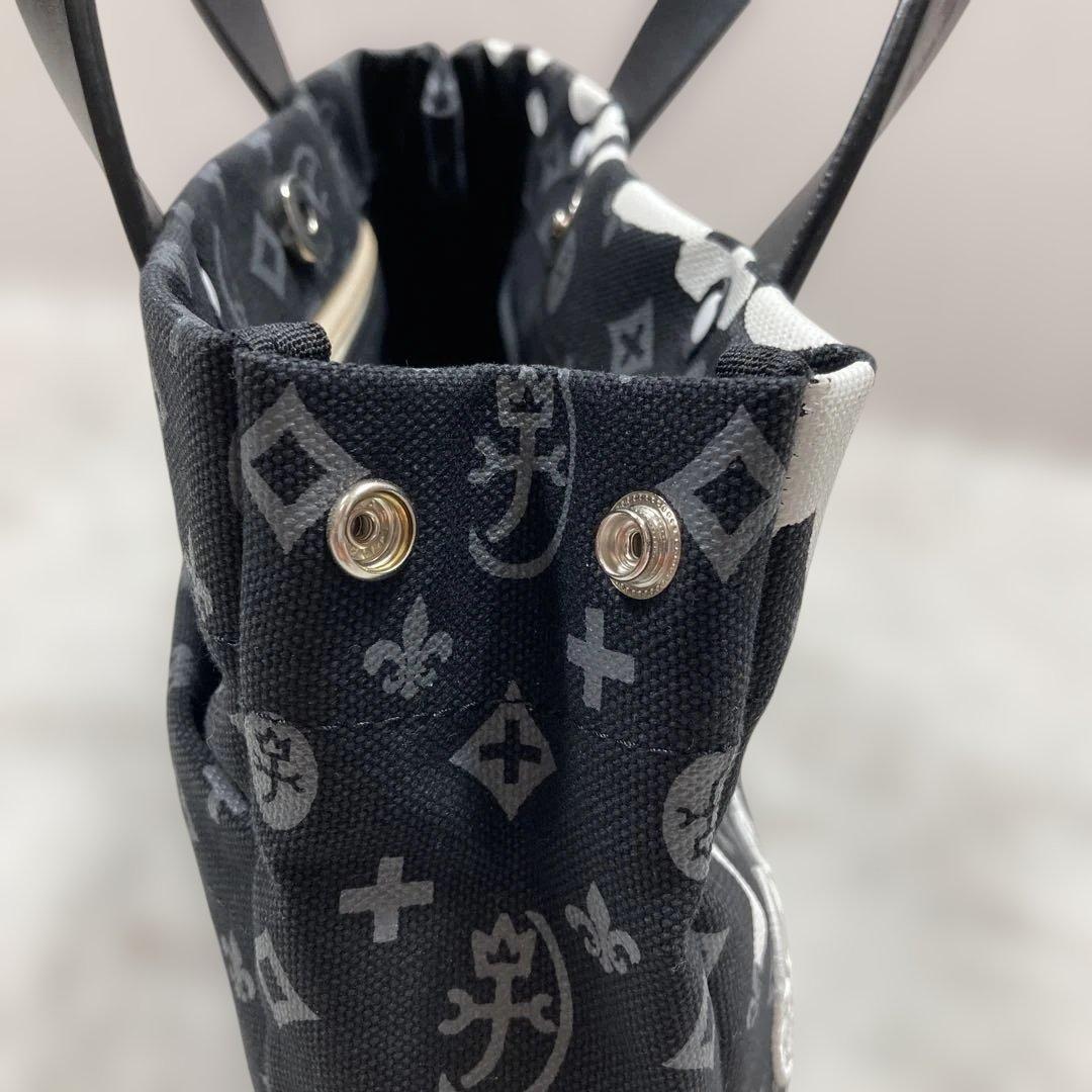 未使用級 入手困難！カステルバジャックって カードバッグ 総柄 キャンバス 黒