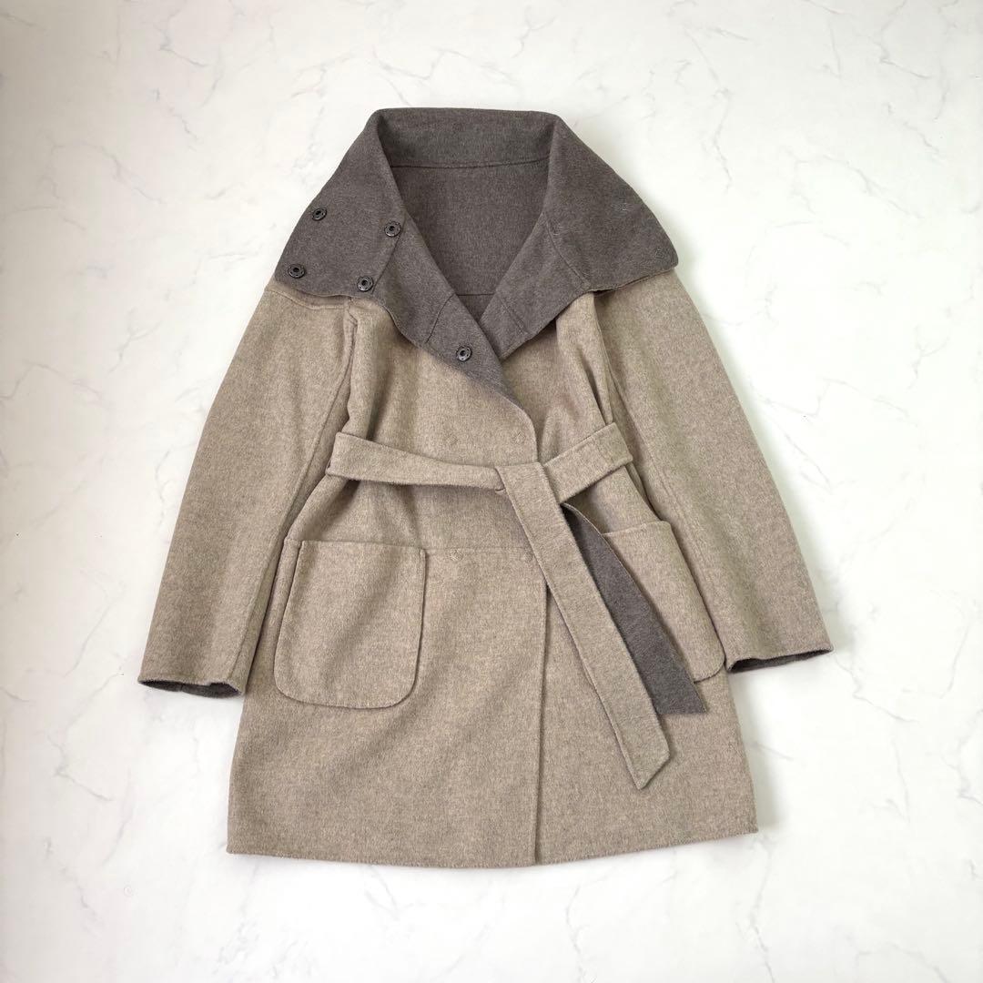 【極美品】マックスマーラウィークエンド リバーシブル ベルテッドリバーコート