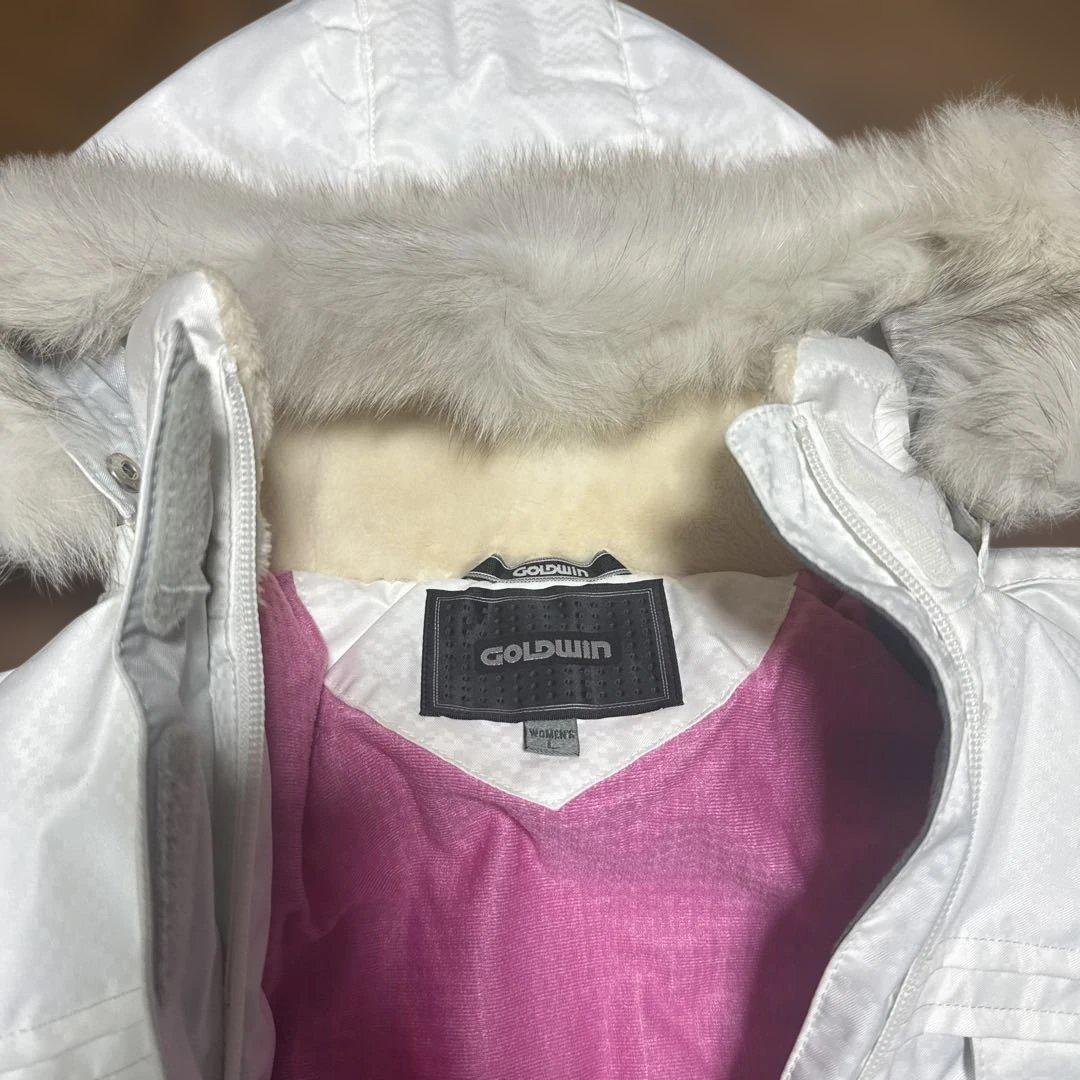 GOLDWIN スキーウェアホワイト ファー付き ジャケット・パンツセット