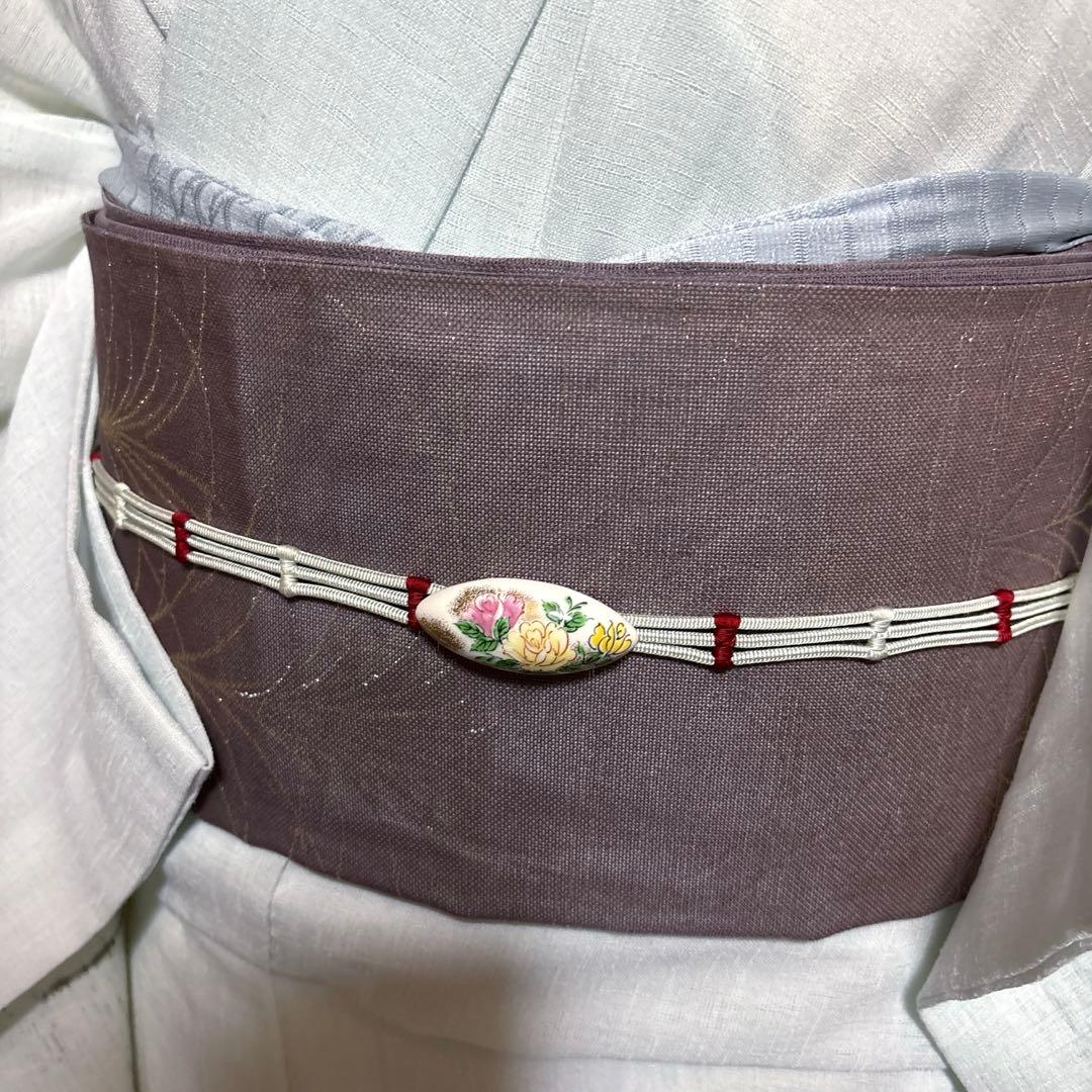 未使用近い　美品　化繊　紗紬風　訪問着　フルセット　5点　身丈163 裄丈69