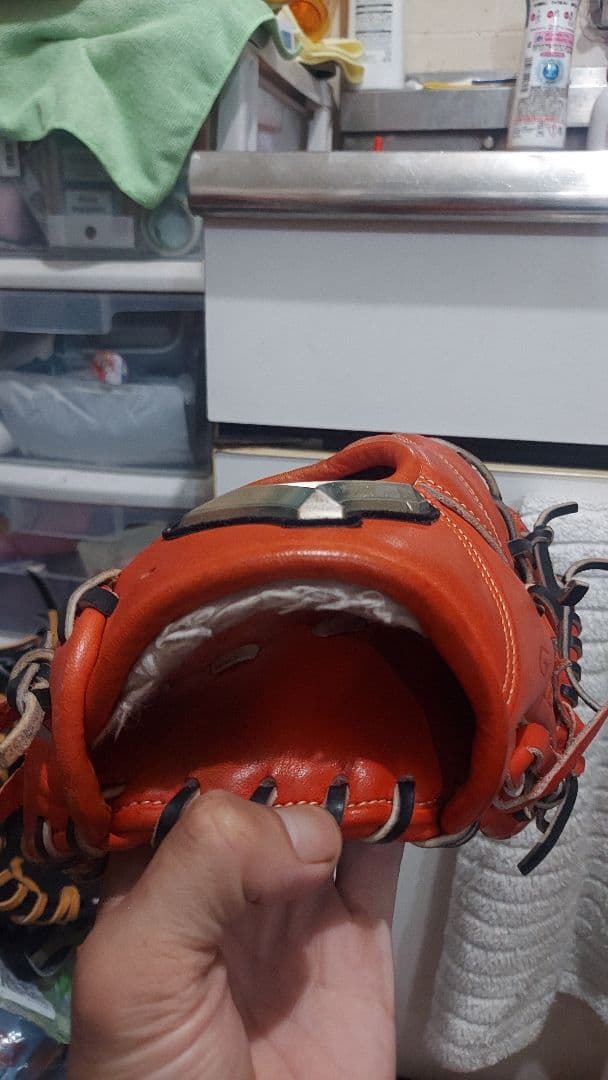 グローバルエリート 軟式　内野用　グローブ オレンジ