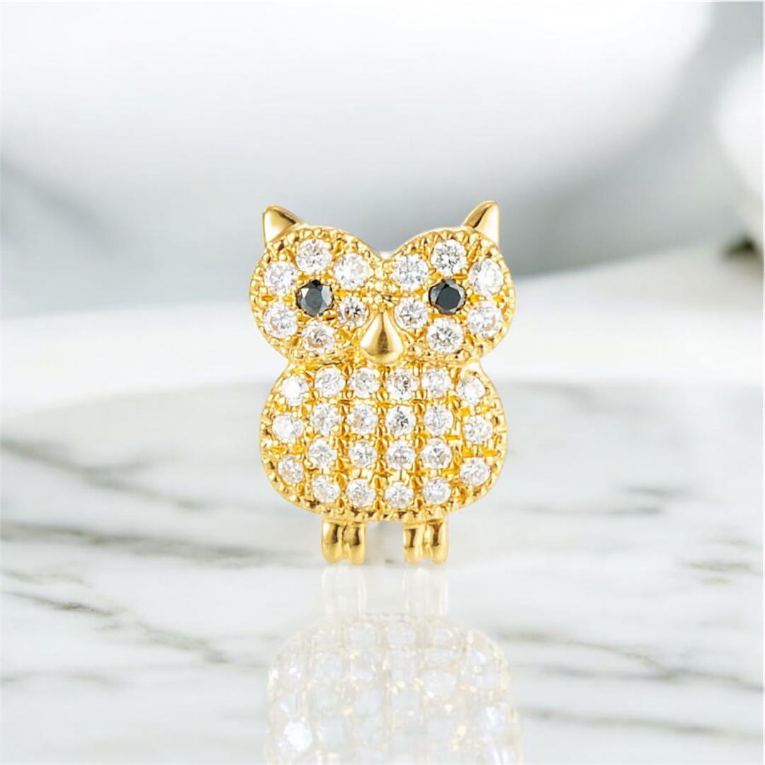 フクロウモチーフ　ピアス　片耳