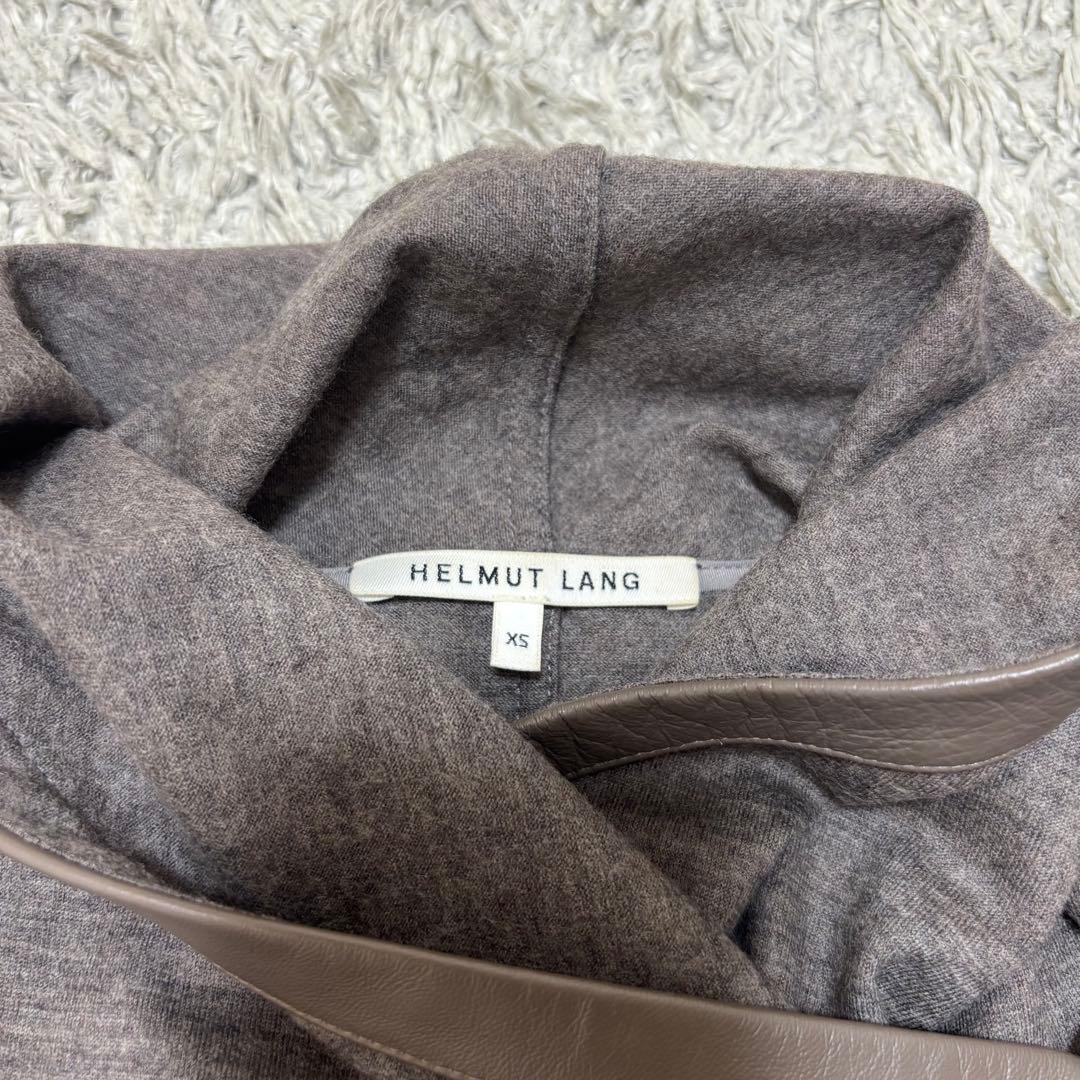 ヘルムートラング レザーパイピング ドレープ カーディガン XS